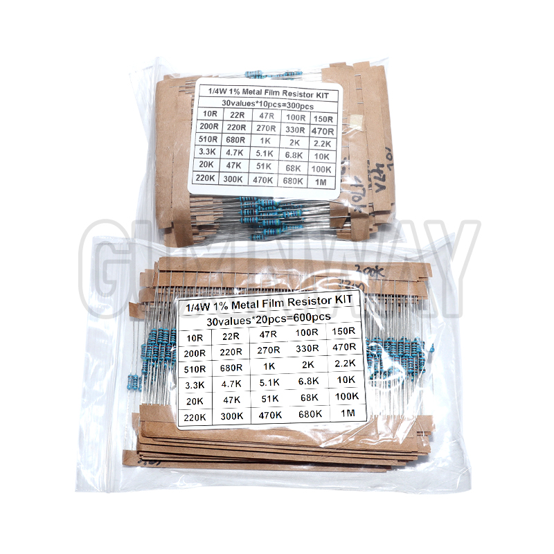 Resistor Kit 1 4W - 30values Pack Assorted Kit 1/4W 1%