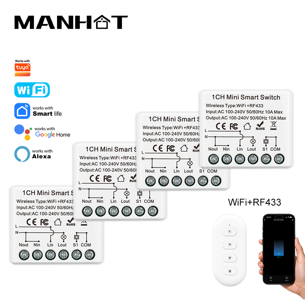 Rf 433Mhz Module - 10A Mini WIFI Smart Switch RF433Mhz