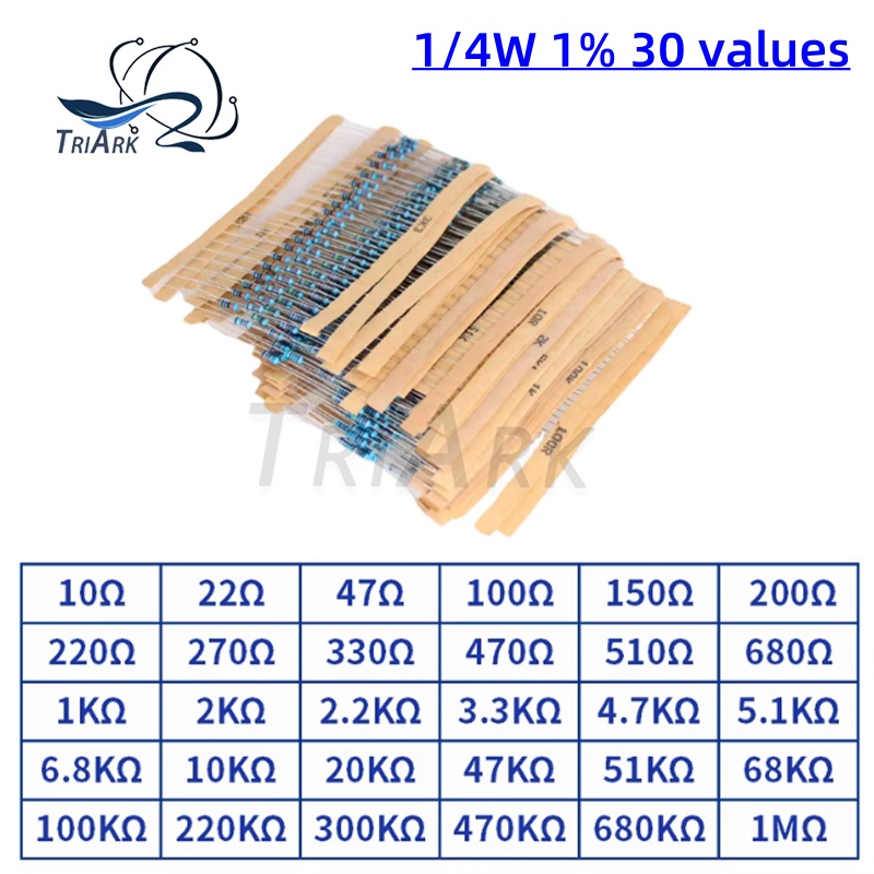 300/600/set 30 Kinds 1/4W 1% R - огляд і ціна Resistor Kit 1 4W