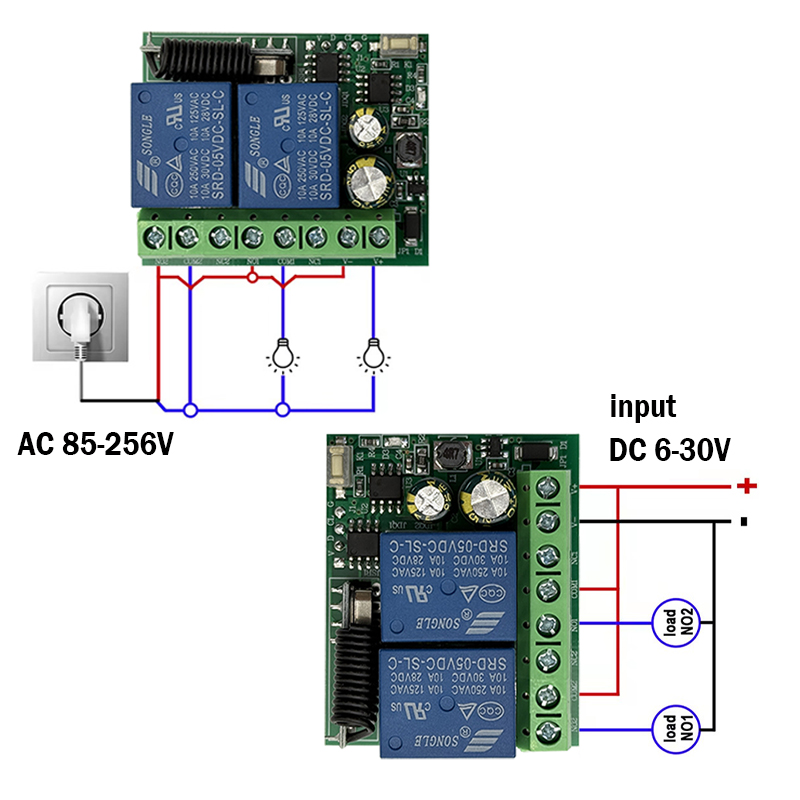 DC 9V 12V 24V AC 85-250V 2CH R - огляд і ціна Rf 433Mhz Module
