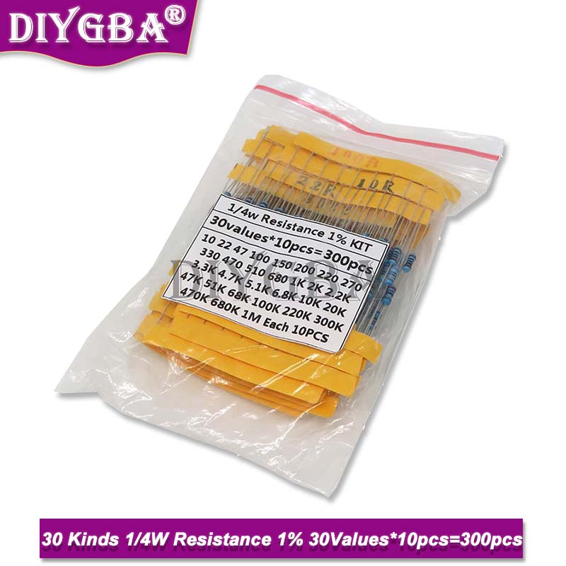 600PCS/Set 30Kinds 1/4W Resist - огляд і ціна Resistor Kit 1 4W