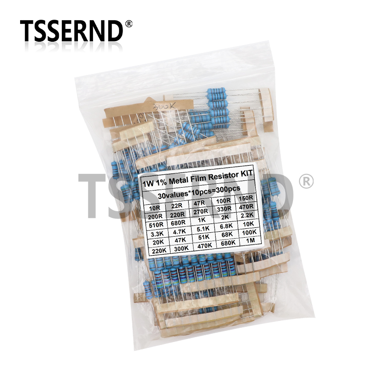 300PCS 1/4W 1/2W 1W 1% Metal F - огляд і ціна Resistor Kit 1 4W