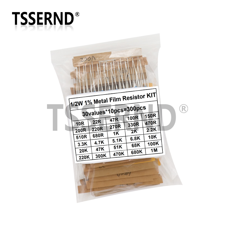 300PCS 1/4W 1/2W 1W 1% Metal F - огляд і ціна Resistor Kit 1 4W