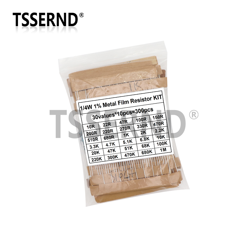 300PCS 1/4W 1/2W 1W 1% Metal F - огляд і ціна Resistor Kit 1 4W