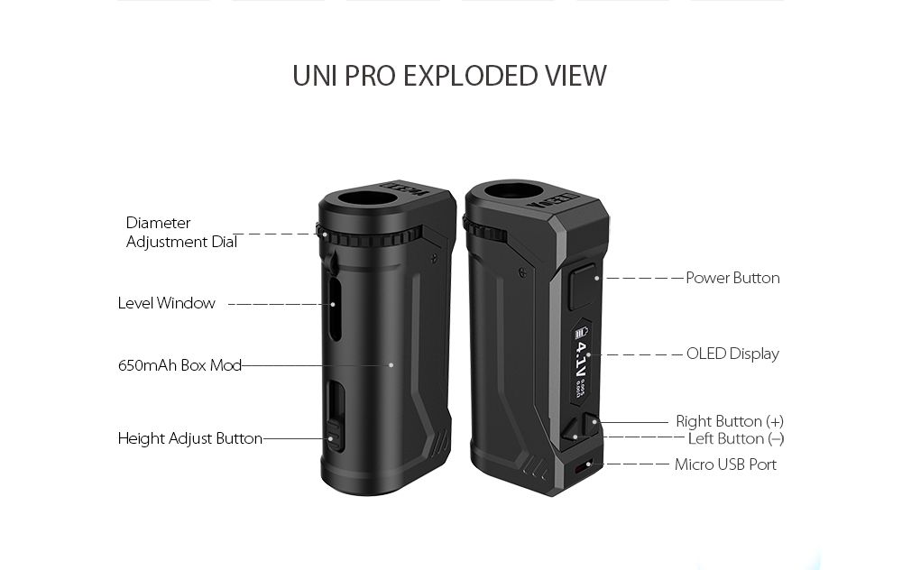 Origin Yocan Uni Pro Battery 6 - огляд і ціна Diy Vape Electronics