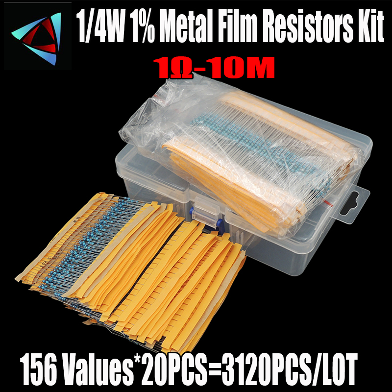 3120Pcs/lot 156 Values 1/4W 0. - огляд і ціна Resistor Kit 1 4W