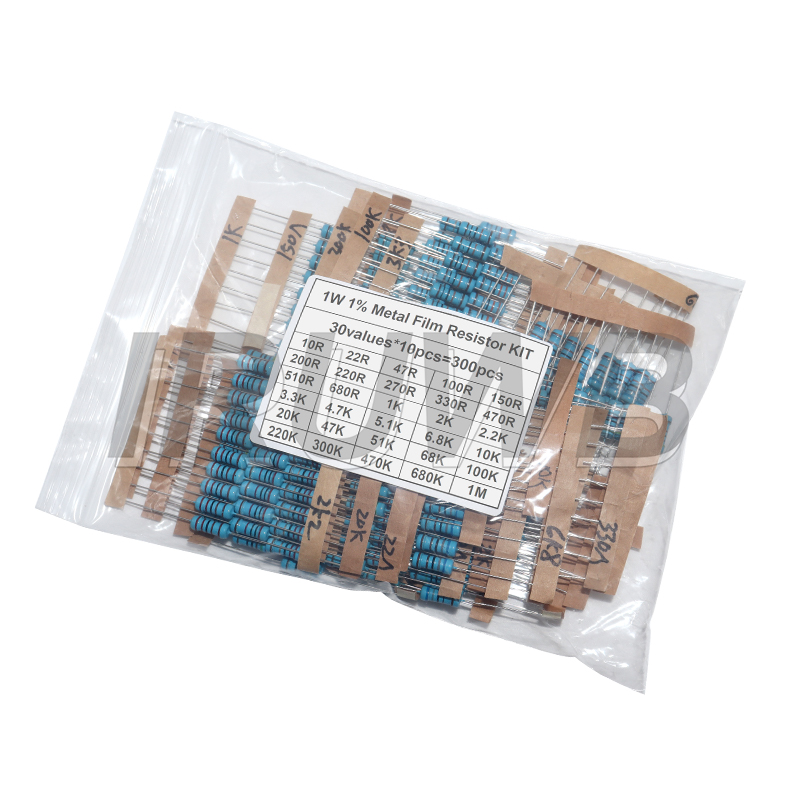 300PCS 1/4W 1/2W 1W Resistance - огляд і ціна Resistor Kit 1 4W