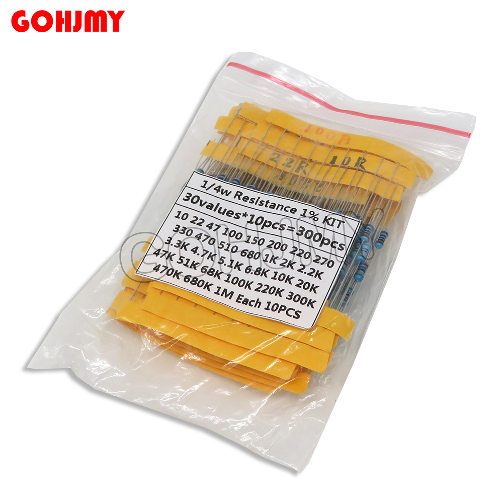 30 Kinds 1/4W Resistance 1% Me - огляд і ціна Resistor Kit 1 4W