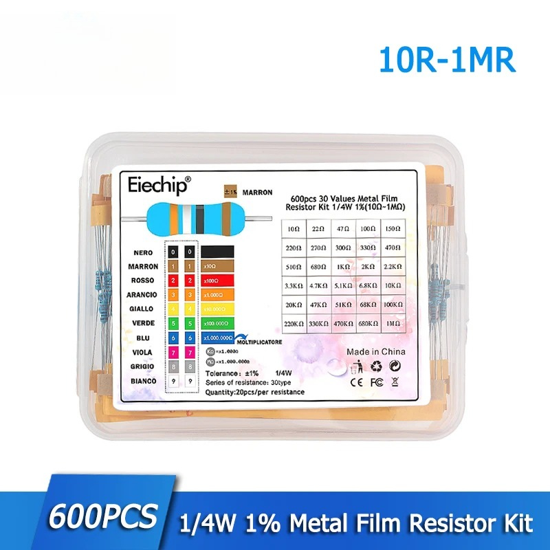 300/600PCS 1/4W Kit de resiste - огляд і ціна Resistor Kit 1 4W