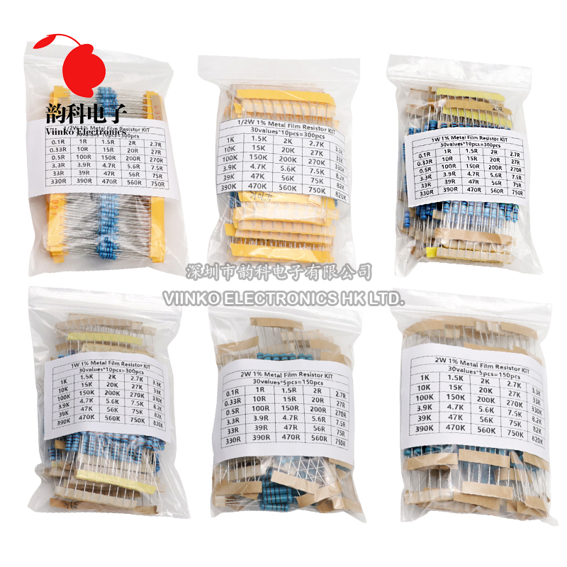 300PCS 150PCS 1/2W 1W 3W 2W Re - огляд і ціна Resistor Kit 1 4W
