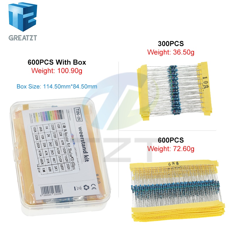 GREATZT 600pcs/set 30 Kinds 1/ - огляд і ціна Resistor Kit 1 4W