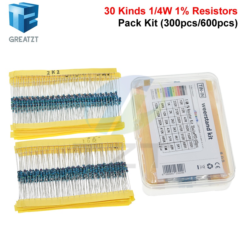 GREATZT 600pcs/set 30 Kinds 1/ - огляд і ціна Resistor Kit 1 4W