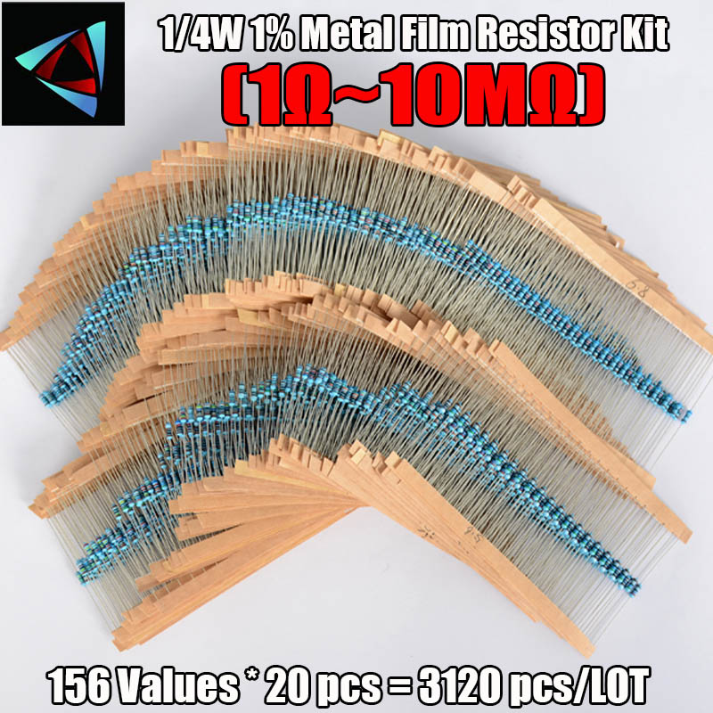 3120pcs 156Values Electric Uni - огляд і ціна Resistor Kit 1 4W